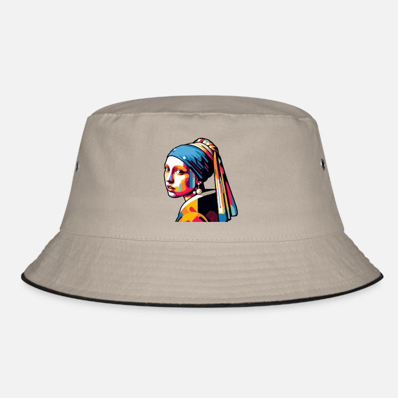 Mädchen mit Perlenohrring modern Bucket Hat