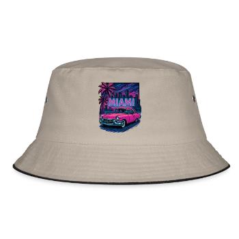 miami stadt - Bucket Hat - Khaki/Schwarz - Vorne