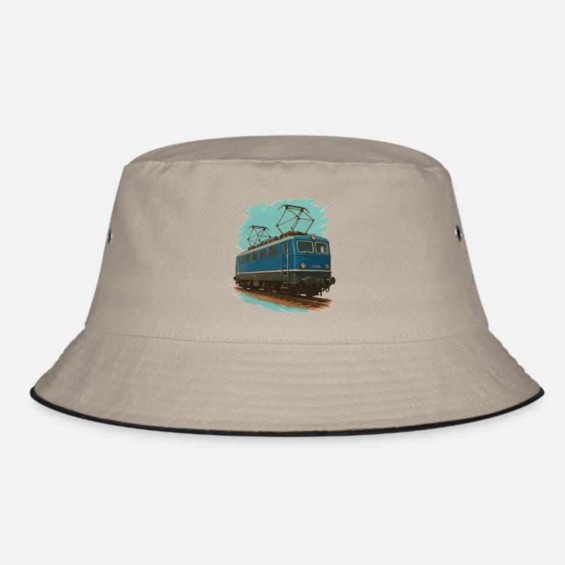 Strom am Stahl – E-Lok Power - Bucket Hat - Khaki/Schwarz