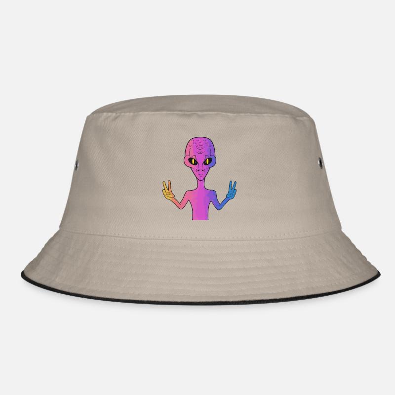 Peace Alien Bucket Hat