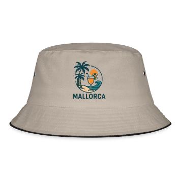insel mallorca - Bucket Hat - Khaki/Schwarz - Vorne