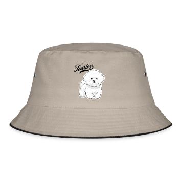 Furchtloser Pudel - Bucket Hat - Khaki/Schwarz - Vorne