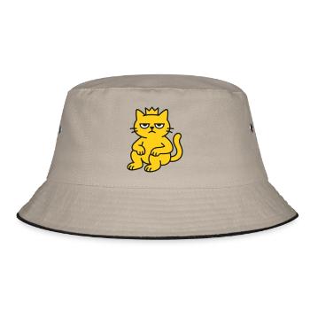 Cat King - Bucket Hat - khaki/black - Front