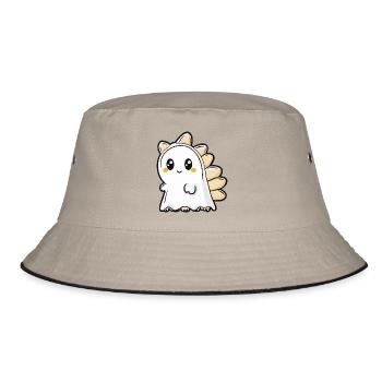 Dinosaurier stegosaurus Halloween Geist - Bucket Hat - Khaki/Schwarz - Vorne