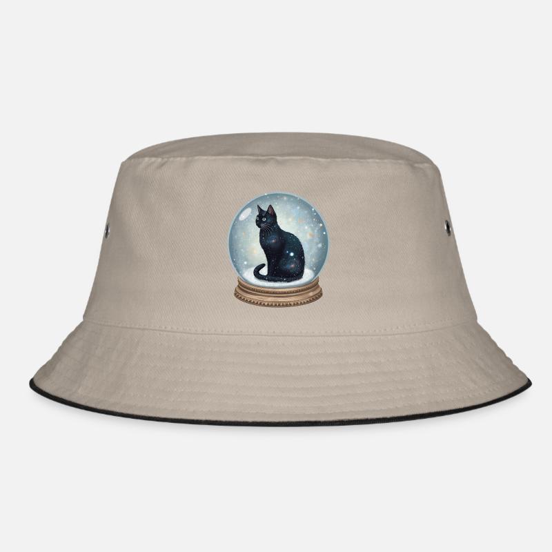 Cosmic Cat in Snow Globe Schneekugel Katze Bucket Hat