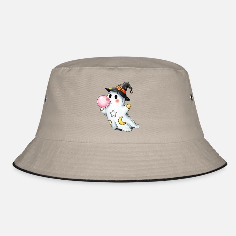 Patchwork Cartoon Geist mit Kaugummiblase Bucket Hat