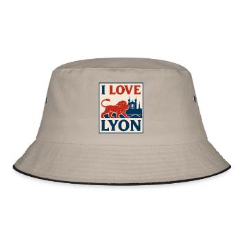 J'aime Lyon – affiche vintage - Bob - kaki/noir - Devant