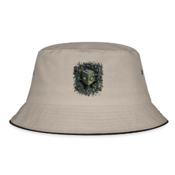 Kubische KI Kernstadt Neon Grünschimmer - Bucket Hat - Khaki/Schwarz - Vorne