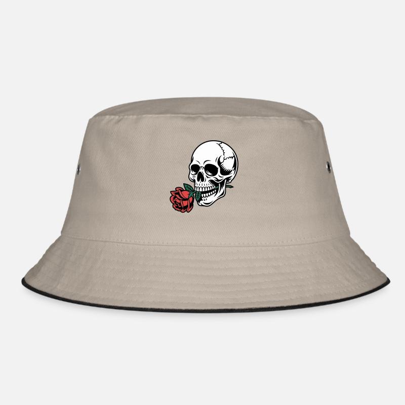 Rockabilly Skull – Rose Statement Gothic Love Bucket Hat