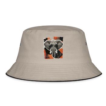 Elephant Sunglasses Risography - Bucket Hat - khaki/black - Front
