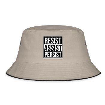 Résistez Assistez Persister Activisme Logo de motivation - Bob - kaki/noir - Devant