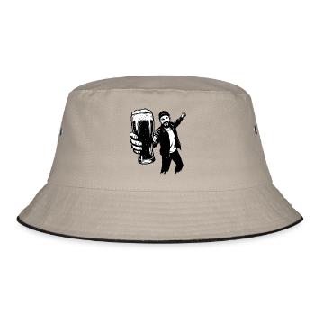 bierman - Bucket Hat - Khaki/Schwarz - Vorne