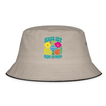 Hass ist keine Meinung - Bucket Hat - Khaki/Schwarz - Vorne