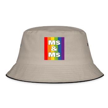 Frau & Frau Regenbogenstolz - Bucket Hat - Khaki/Schwarz - Vorne