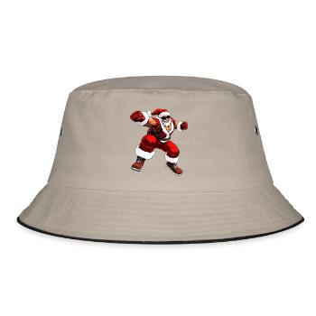 Boxer Weihnachten - Bucket Hat - Khaki/Schwarz - Vorne
