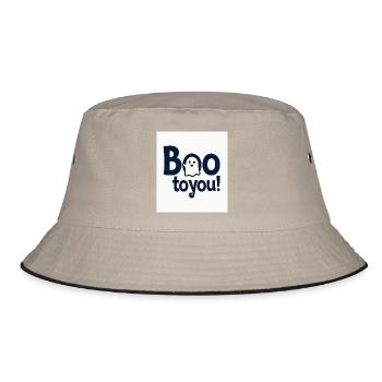 Buh an dich Ghost Design - Bucket Hat - Khaki/Schwarz - Vorne