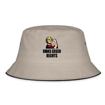 Omas gegen rechts - Bucket Hat - Khaki/Schwarz - Vorne