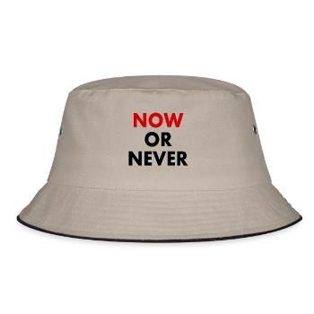 Now or never - Bucket Hat - khaki/black - Front
