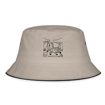 Zebra 🦓 coloring page for creative development - Bucket Hat - khaki/black - Front