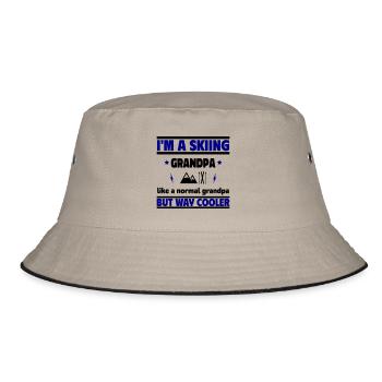 Cool skier grandpa - Bucket Hat - khaki/black - Front