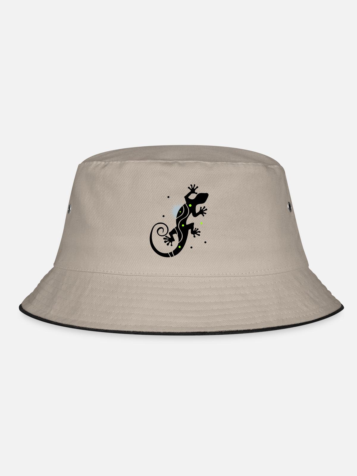 gecko - Bucket Hat - khaki/black - Front