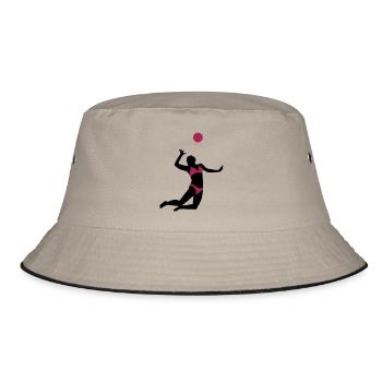 beachvolleyball_woman_2c - Bucket Hat - khaki/black - Front