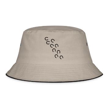 Pferd hufeisen traces - Bucket Hat - Khaki/Schwarz - Vorne