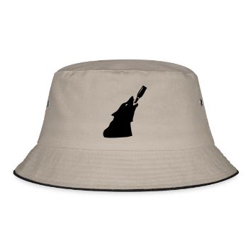 Besoffener Wolf - Bucket Hat - Khaki/Schwarz - Vorne