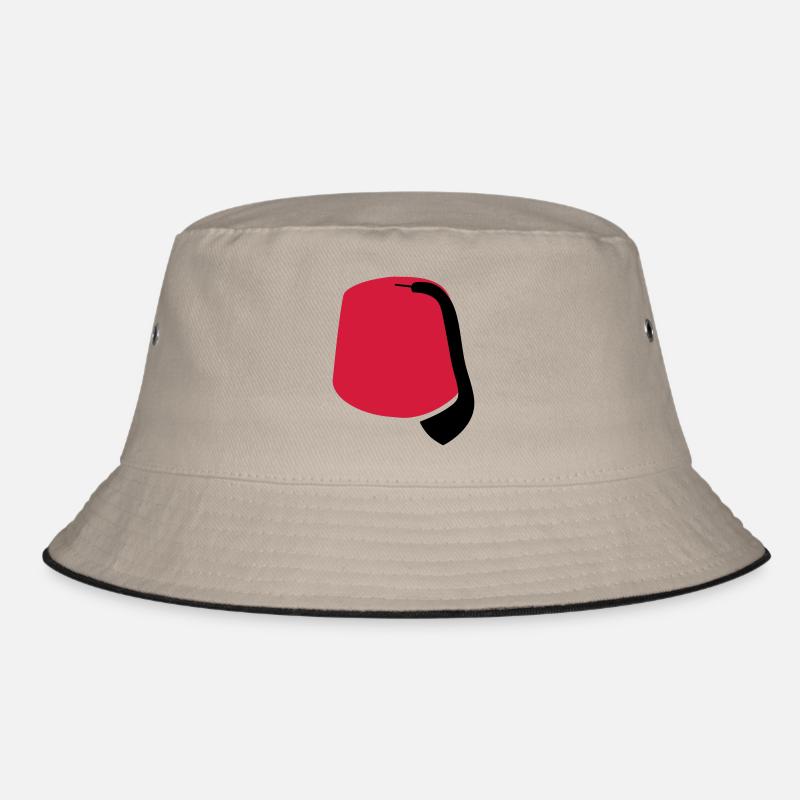 Fez - Bucket Hat - khaki/black