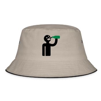 Drunkard - drinkers - Bucket Hat - khaki/black - Front