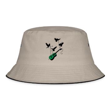Vögel mit Gitarre - Bucket Hat - Khaki/Schwarz - Vorne