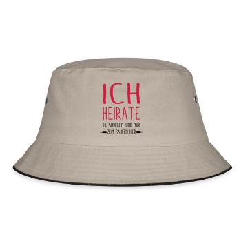 ich Heirate - Bucket Hat - Khaki/Schwarz - Vorne
