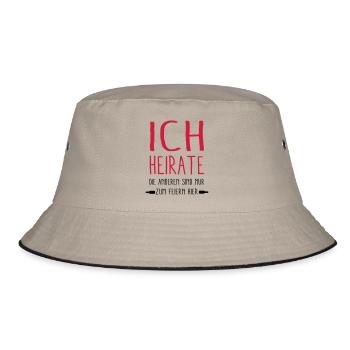 - ich Heirate - - Bucket Hat - Khaki/Schwarz - Vorne