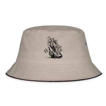 Auf hoher See - Bucket Hat - Khaki/Schwarz - Vorne