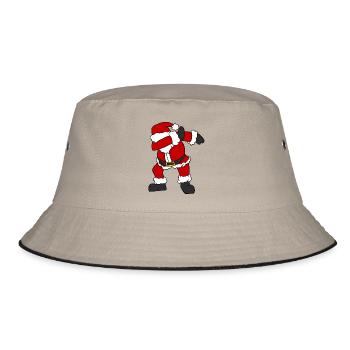 Lustiger abtupfender Weihnachtsmann-Weihnachtshut tupfen Weihnachten - Bucket Hat - Khaki/Schwarz - Vorne