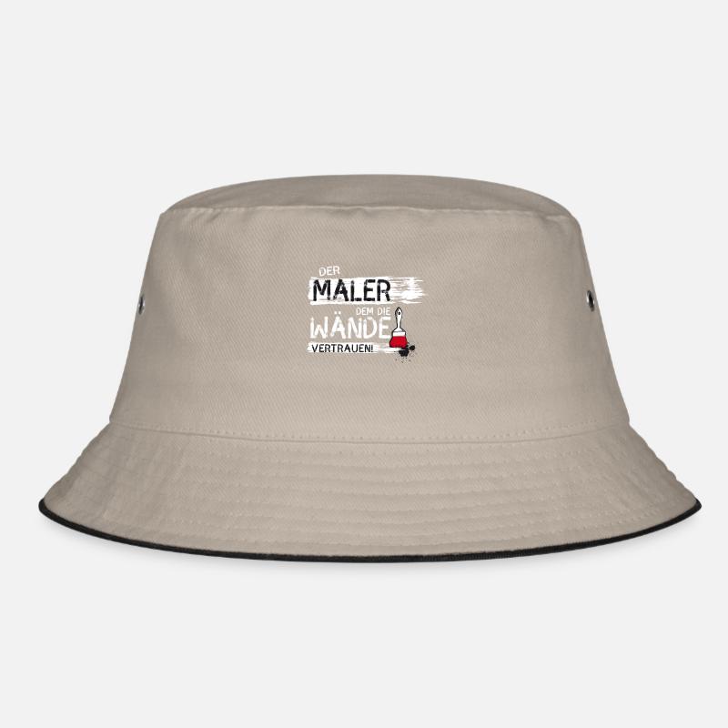 maler handwerker Beruf streichen Farbe Spruch lol - Bucket Hat - Khaki/Schwarz