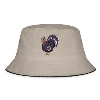turkey turkey turkeycock gobbler - Bucket Hat - khaki/black - Front