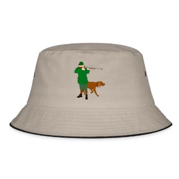 Hunter with dog - Bucket Hat - khaki/black - Front