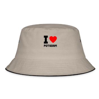 I Love Potsdam Geschenk Stadt Heimat Idee - Bucket Hat - Khaki/Schwarz - Vorne
