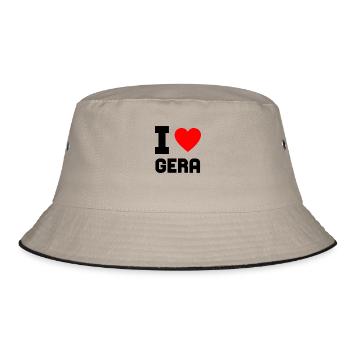 I Love Gera Thuringia Gift idea hometown - Bucket Hat - khaki/black - Front