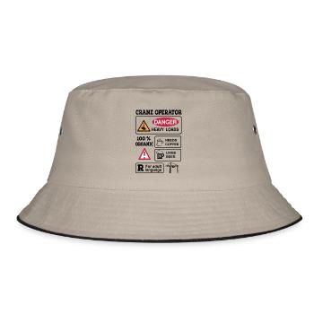 crane operator - Bucket Hat - khaki/black - Front
