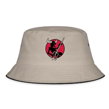 rockin_devil_3c - Bucket Hat - khaki/black - Front