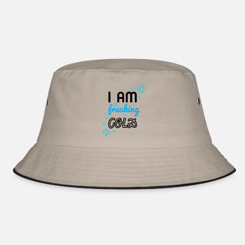 i am freaking cold - Bucket Hat - Khaki/Schwarz