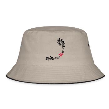 flower around right corner - Bucket Hat - khaki/black - Front