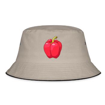 Rote Paprika - Bucket Hat - Khaki/Schwarz - Vorne
