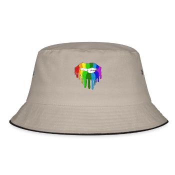 LGBTQ gay lesbian rainbow homosexual gay trans - Bucket Hat - khaki/black - Front