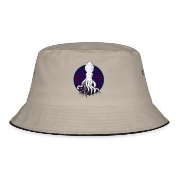 Weißer Octopus - Bucket Hat - Khaki/Schwarz - Vorne