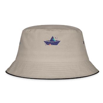 Space paper ship - Bucket Hat - khaki/black - Front