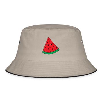Smiling watermelon - Bucket Hat - khaki/black - Front