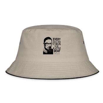 Every now and then it helps to be a little deaf - Bucket Hat - khaki/black - Front
